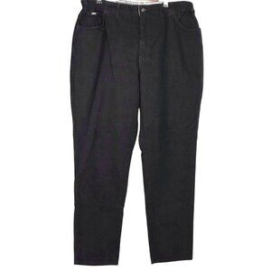 Vintage Lee Womens Original Jeans Black 24W Long Side Elastic Waistband Cotton